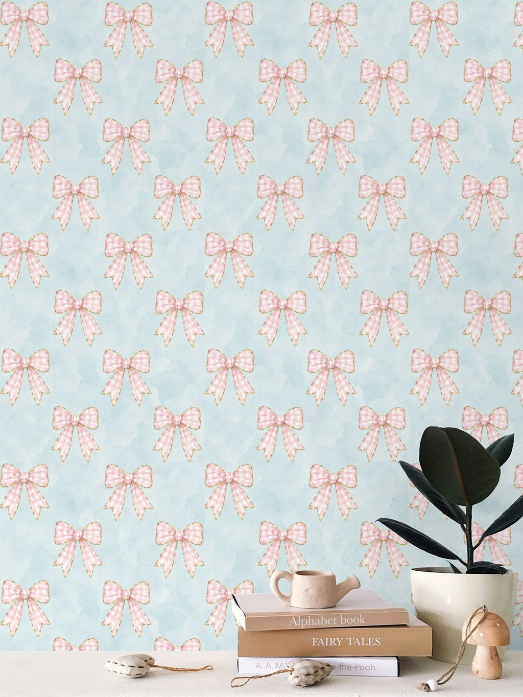 The blush ribbon - children’s wallpaper