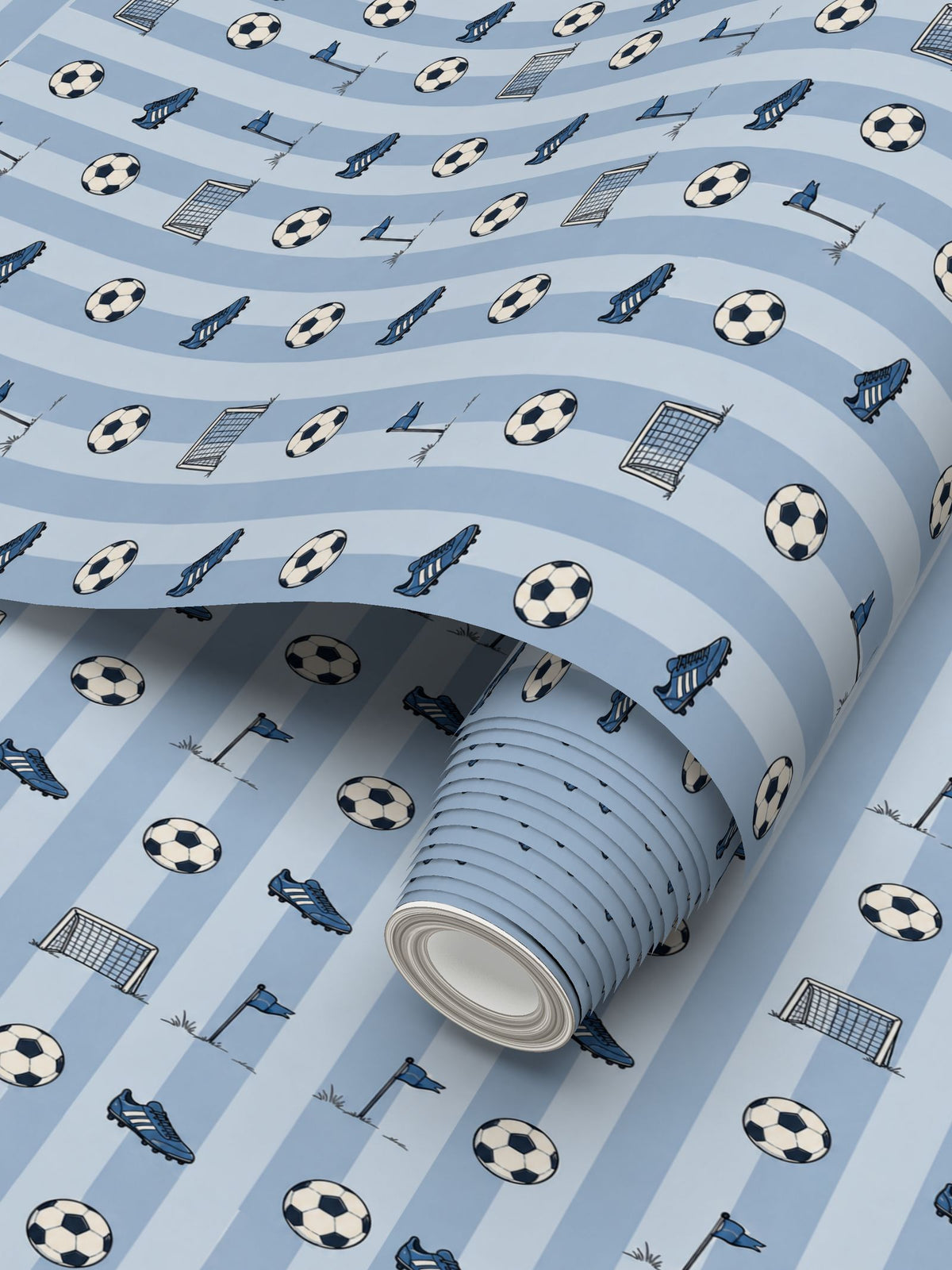Blue strikers - children’s wallpaper