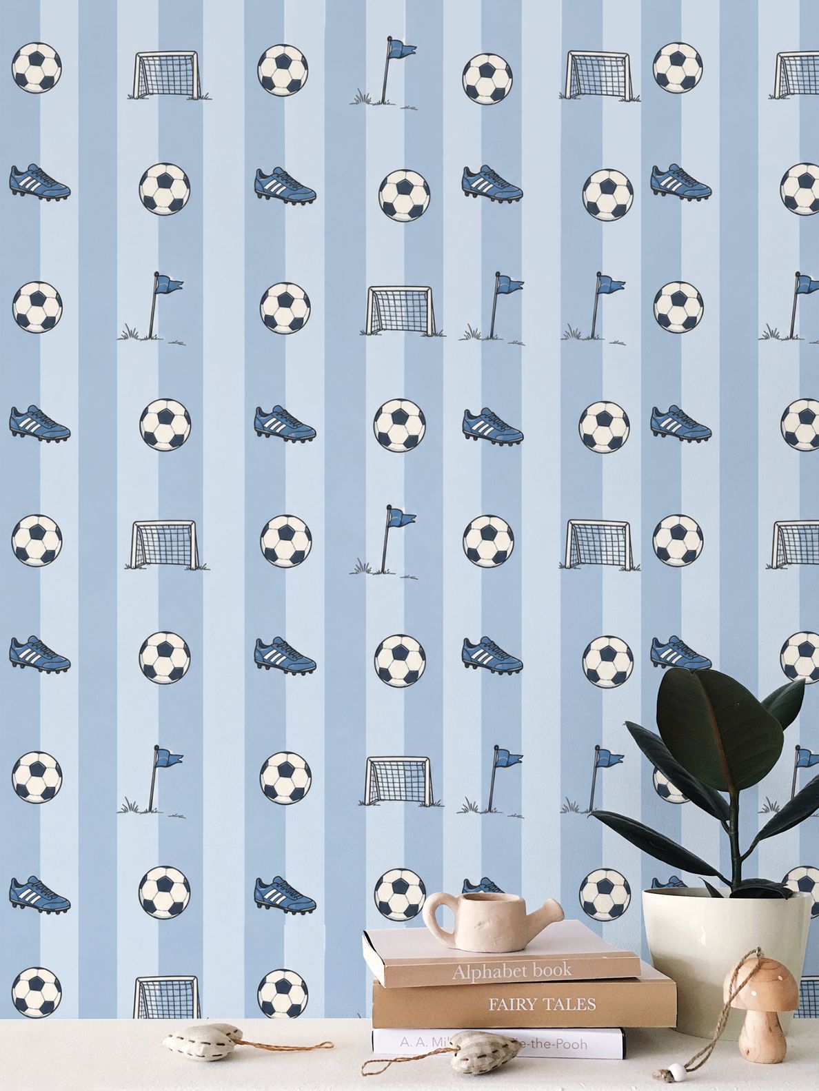 Blue strikers - children’s wallpaper