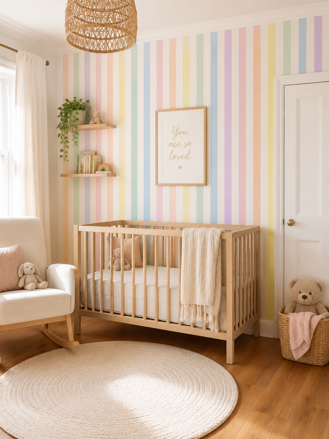 Rainbow lane - children's wallpaper