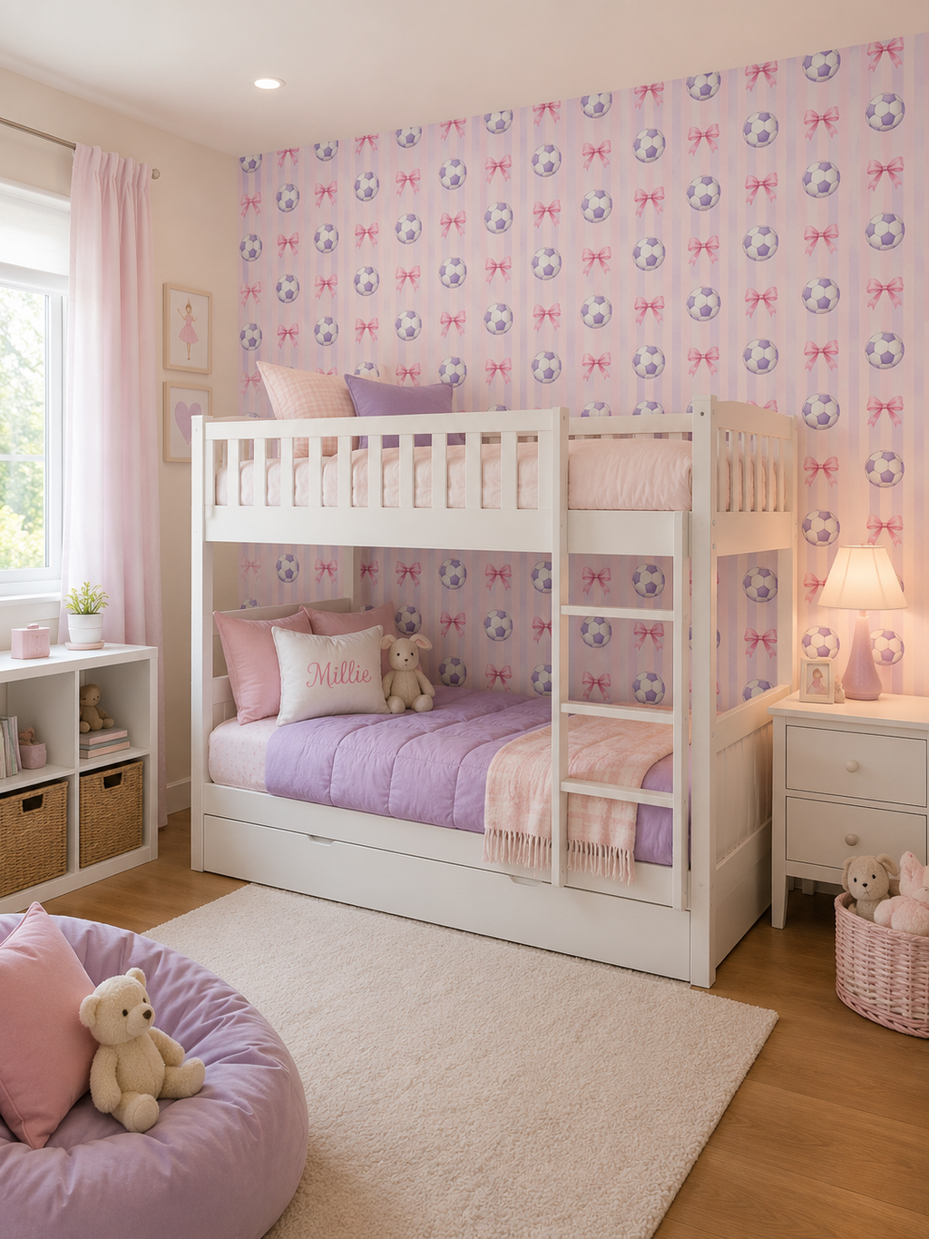 Lilac Kickoff - children's wallpaper
